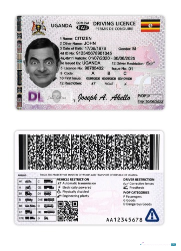 download Uganda driving license 2020 present